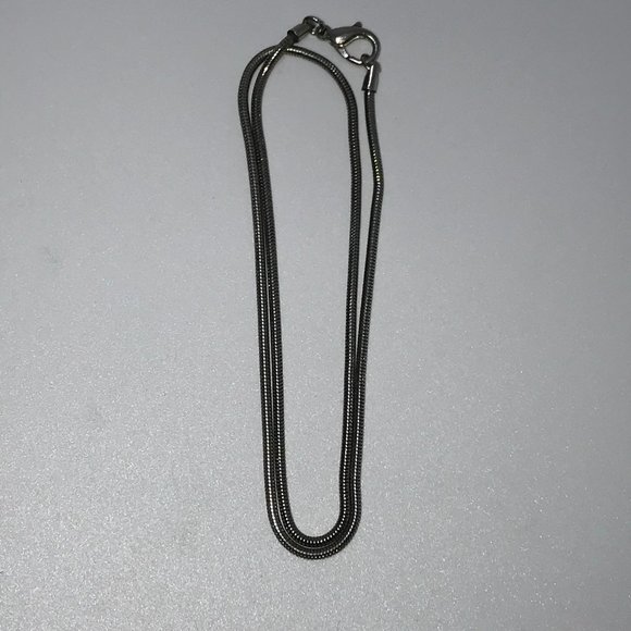 17" 2mm Pewter Snake Chain Necklace - Picture 5 of 6